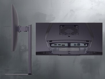 LG 32GX850A UltraGear 4K OLED gaming monitor side shot and connectivity (Image source: LG)