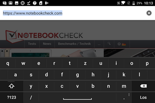 Virtual keyboard in landscape mode