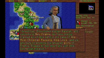 Pictured: A gameplay screenshot from Sid Meier's Colonization (Classic).
