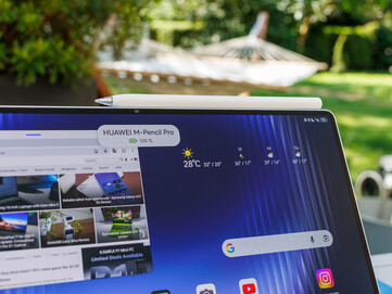 The M-Pencil Pro attaches securely to the top edge of the tablet ...