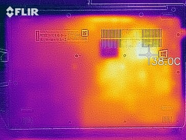 Heat map of the bottom of the device at idle