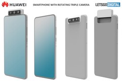 Huawei&#039;s new alleged flip-phone patent. (Source: LetsGoDigital)