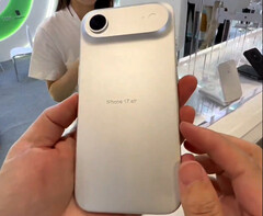 iPhone 17 Air dummy shown in Apple Store China lends credence to previous design leak. (Image source: Majin Bu on X)