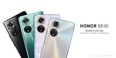 The Honor 50 will ship in four colours from next month. (Image source: Honor)