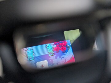 Xreal One Pro connected to the Steam Deck running Hyper Light Drifter