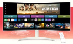 LG unveils curved 34-inch 21:9 webOS VA monitor with streaming media, live TV, Apple Airplay, and Microsoft 365. (Image source: LG)