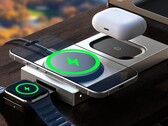 The Lisen Qi2 3-in-1 metal MagSafe charging station has dropped to its all-time low price (Image source: Lisen)