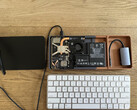 Bento uses a pair of display glasses, which draw video via a dongle stowed in the case. Pictured - the components of a Steam deck retrofitted inside a keyboard. (Image source: r/SteamDeckModded on Reddit)