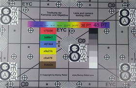 A photo of our test chart