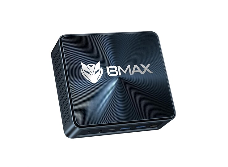 The Bmax MaxMini B12 Power mini PC sports a blue enclosure.