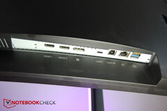 Ports on the bottom left: 2x HDMI, DP, USB-C, USB-B, LAN, 2x USB-A