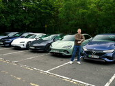 Of the six electric cars in this image, none of them were able to reach their stated range estimates in a highway test. (Image source: Carwow on YouTube)