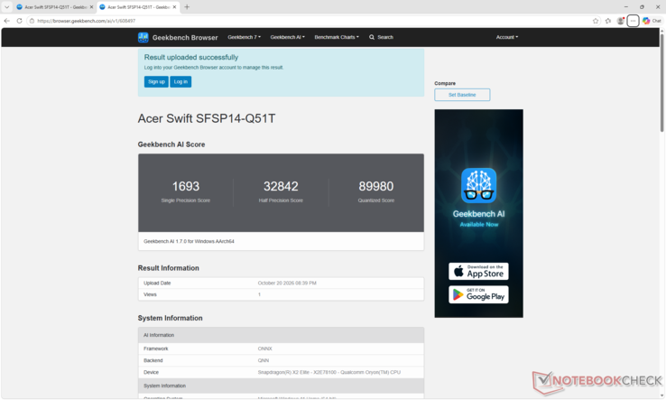 GeekBench AI 1.7 utilizing the QNN backend achieves greater quantized performance than current AMD Zen 5 and Intel Panther Lake solutions