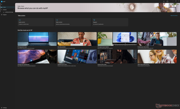 MyHP home screen
