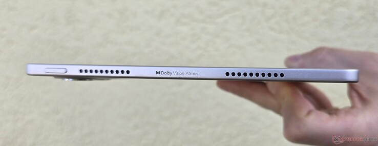 The image shows the speakers of the Yoga Tab, which are acceptable but nothing quite worth writing home about.