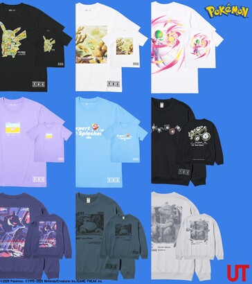 Some of the tshirts from the upcoming Pokémon x Uniqlo collab (Image Source: Uniqlo)