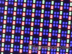 Sharp RGB subpixels from the glossy overlay