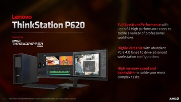 The Lenovo ThinkStation P620 offers all Ryzen Threadripper Pro 5000 WX CPU options. (Source: AMD)