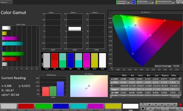 Color space (profile: professional, warm, target color space: Adobe RGB)