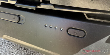 battery-Display, next to it (under cover) two USB ports