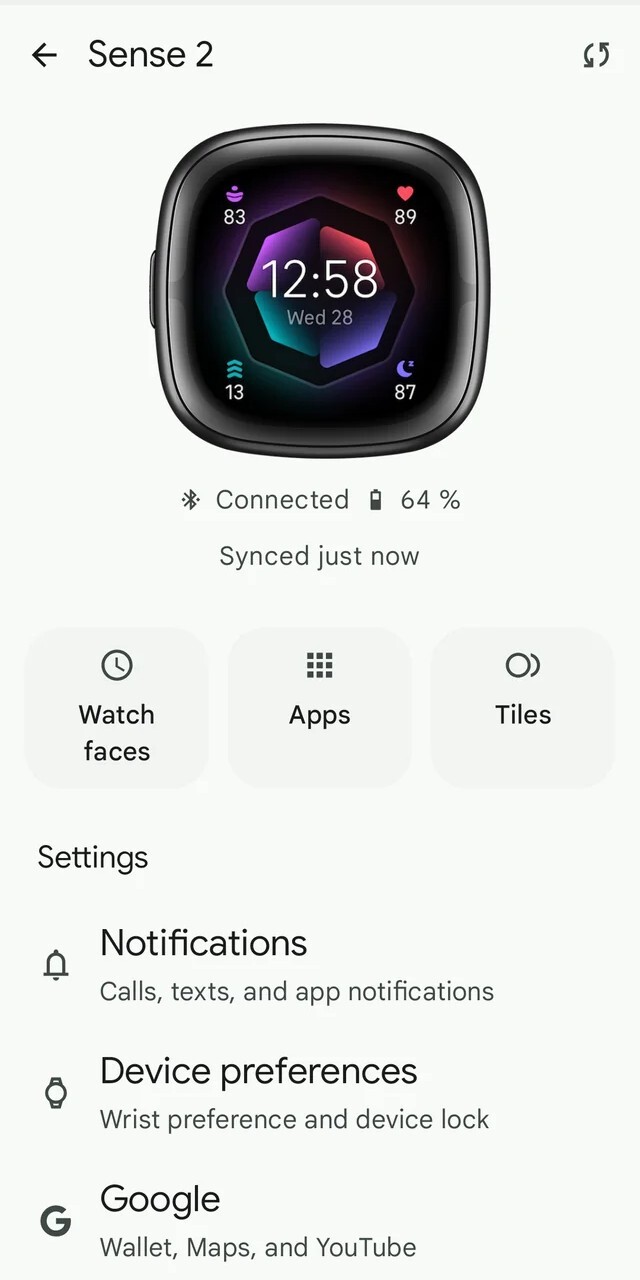 The redesigned Device page in the Fitbit app. (Image source: u/Accomplished-Put6532 via Reddit)