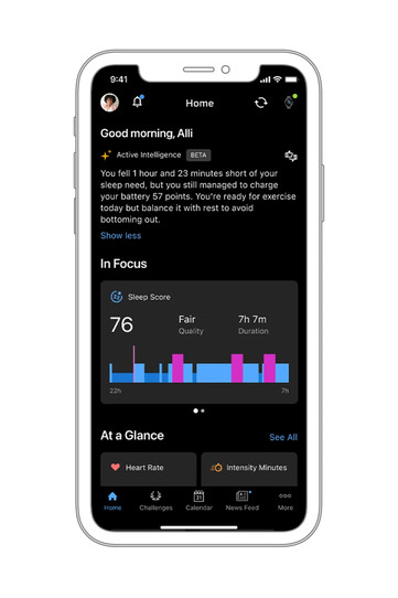 The Garmin Connect+ Active Intelligence feature. (Image source: Garmin)