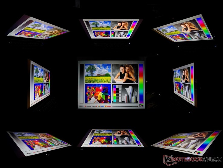 Wide IPS viewing angles. Colors and contrast only degrade if viewing from extreme angles
