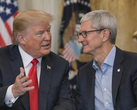 President Donald Trump talking to Tim Cook from Apple (AI ChatGPT)