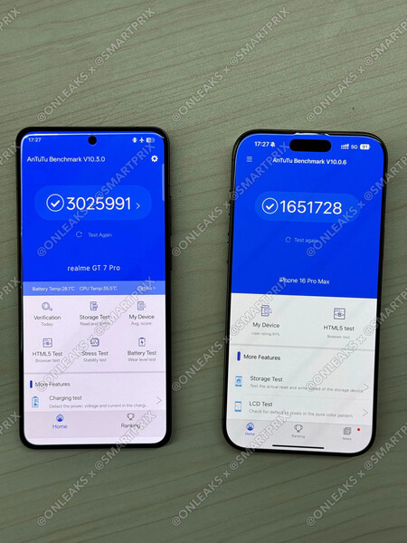 Realme GT7 Pro AnTuTu score, left (image source: Smartprix)