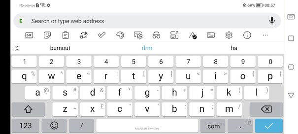 Keyboard landscape mode