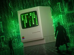 The Shargeek Retro 67 has an 80s Macintosh design with elements inspired by The Matrix. (Image source: Shargeek)