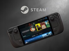 Valve Steam Deck LCD shown below Steam logo (Image source: Valve with edits)