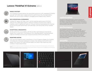 Specifications ThinkPad X1 Extreme G4