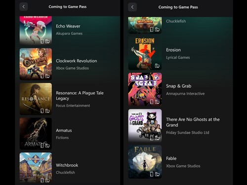 Coming soon Xbox Game Pass games