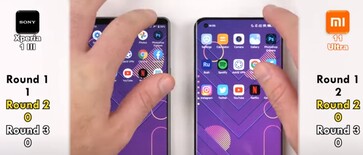 Xperia 1 III vs. Mi 11 Ultra: Boot & fingerprint. (Image source: TechNick)