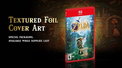 Textured foil cover art of Zelda: Ocarina of Time remake shown