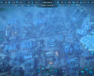 A god's eye view of an underwater city in addition to the UI on display in Aquatico (image source: SteamDB)