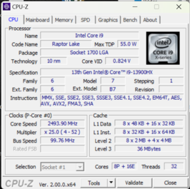 CPU-Z main page