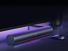 Xiaomi includes customisable lighting on its soundbar element.