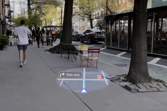 Google's smart glasses will support turn-by-turn navigation as well. (Image source: Google via 9to5Google)