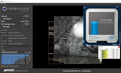 CPU information during a Cinebench R15 Multi 64Bit benchmark