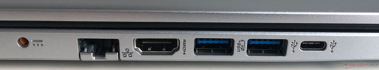 Most ports are located on the left side of the case.