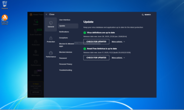 Avast does, too. Screenshot of the application version window. (Image source: Sergey Tarasov / Notebookcheck)