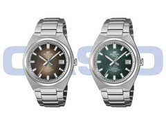 Pictured - the Casio Edifice EFB-109D-5AV and the EFB-109D-3AV against a white background with the Casio Logo.