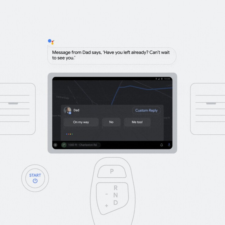 Soon, you will be able to choose from smart replies within Android Auto. (Image source: Google)