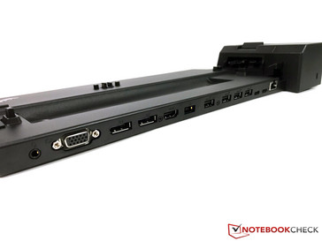 The mechanical ThinkPad Ultra Dock offers numerous ports.