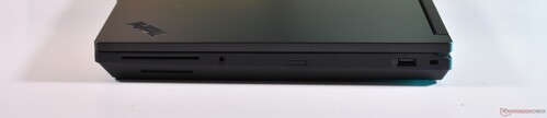 Port selection on the Lenovo ThinkPad P16 Gen 3 includes Thunderbolt 5, HDMI and 2.5GbE
