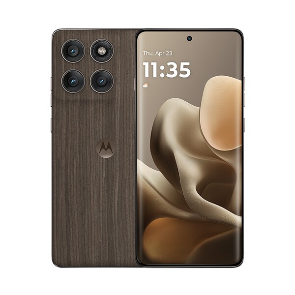 The Motorola Edge 60 Pro in Basswood Walnut. (Image source: Motorola)