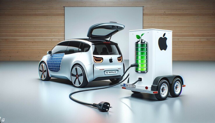 An AI render of an Apple Car with off-board battery system. (Image: Dall-E 3)