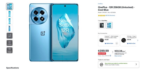 The Cool Blue colorway (16GB+256GB) has received an extra $100 discount on Best Buy. (Image source: Best Buy)